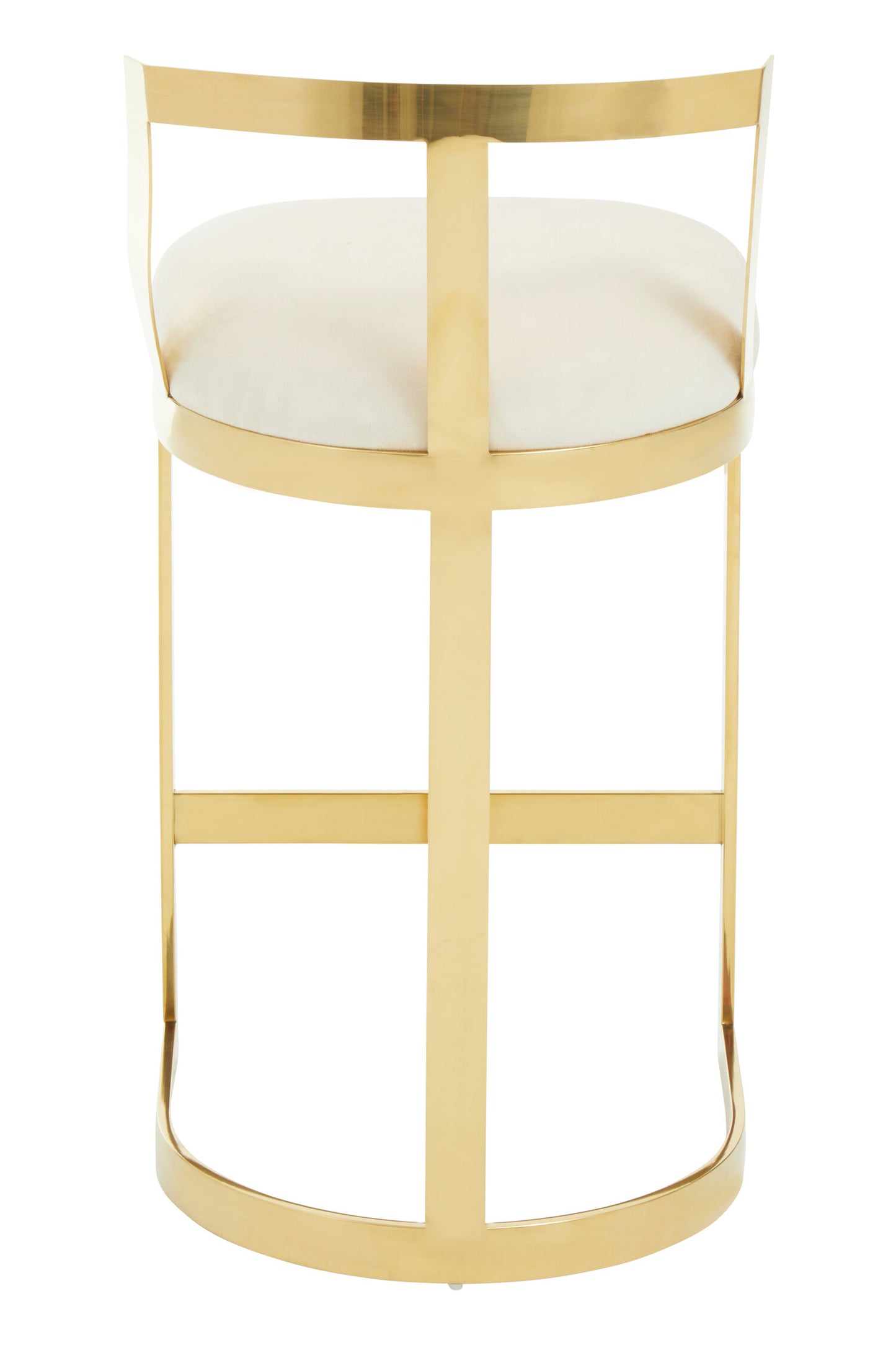 Dahlia Ivory Velvet Bar Stool