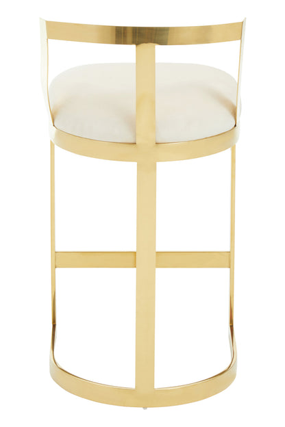 Dahlia Ivory Velvet Bar Stool