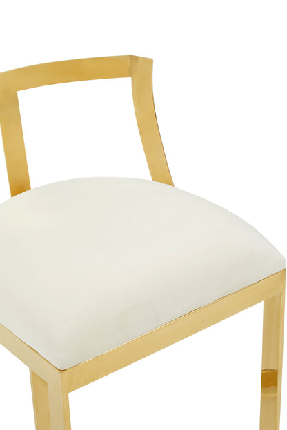 Dahlia Ivory Velvet Bar Stool