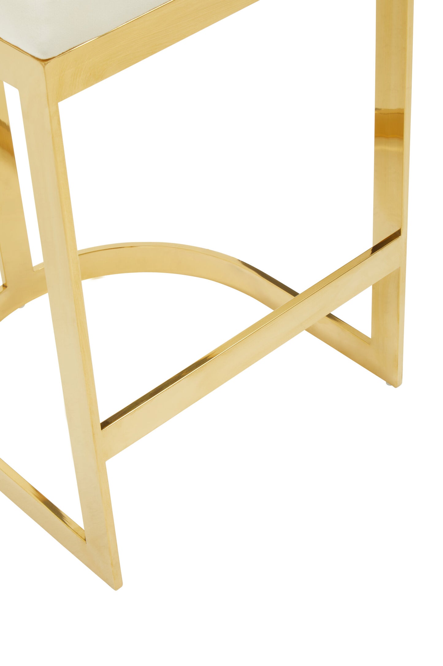 Dahlia Ivory Velvet Bar Stool