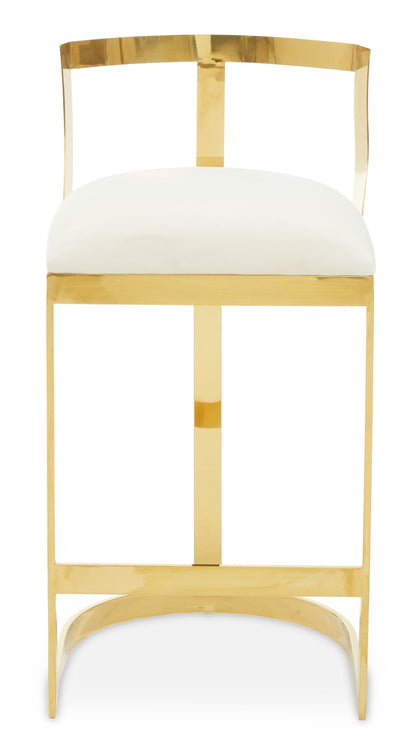 Dahlia Ivory Velvet Bar Stool
