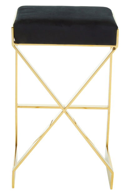 Dahlia Black And Gold Finish Bar Stool