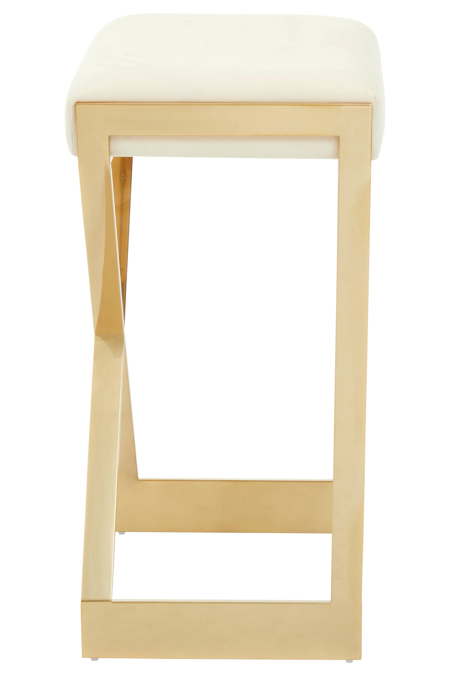 Dahlia Ivory And Gold Finish Bar Stool