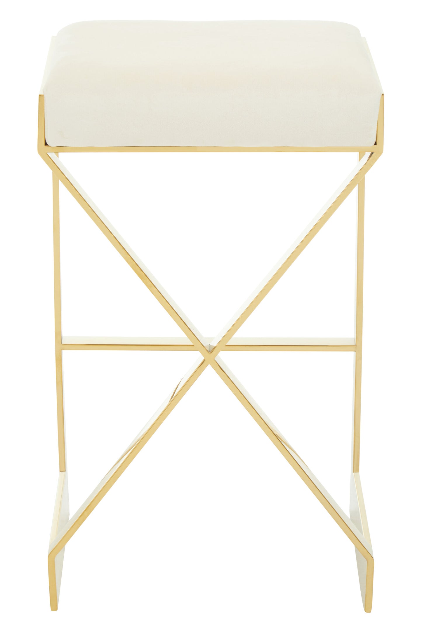 Dahlia Ivory And Gold Finish Bar Stool
