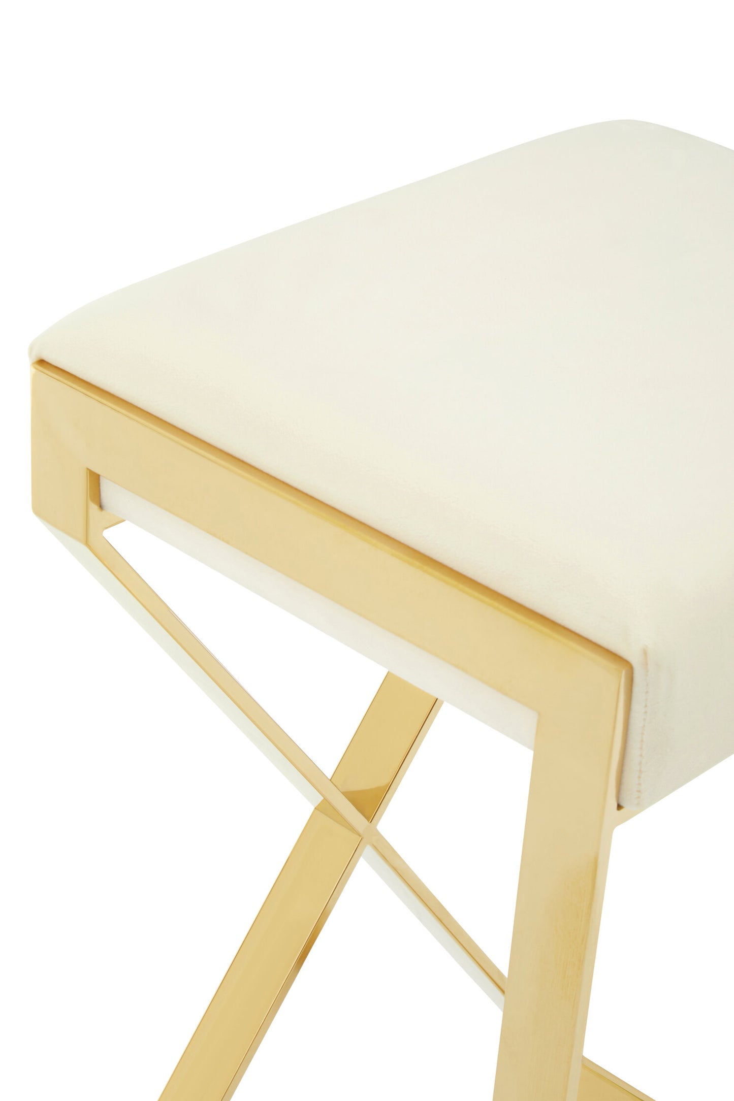 Dahlia Ivory And Gold Finish Bar Stool