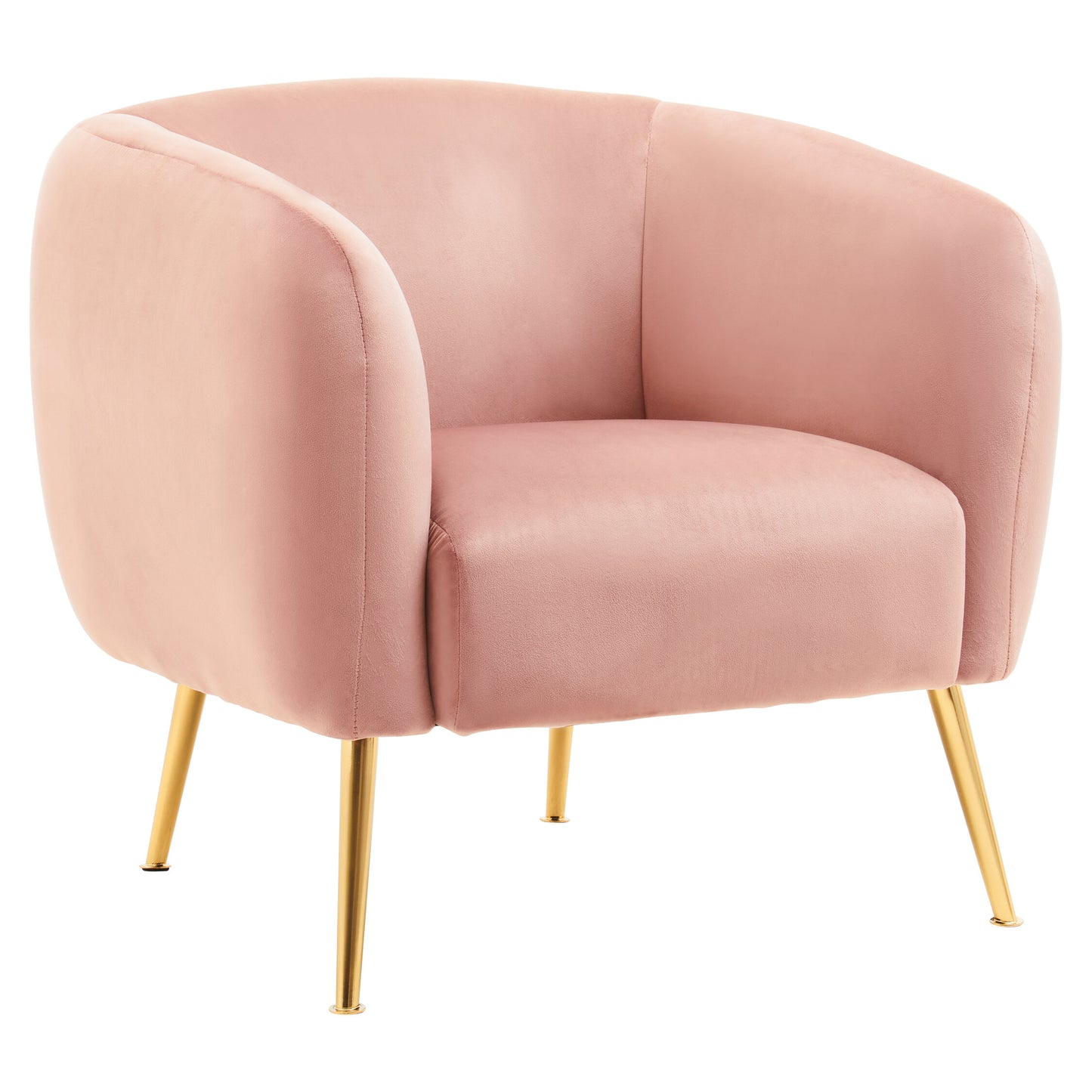 Jasmine Pink Velvet Gold Leg Armchair