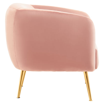 Jasmine Pink Velvet Gold Leg Armchair