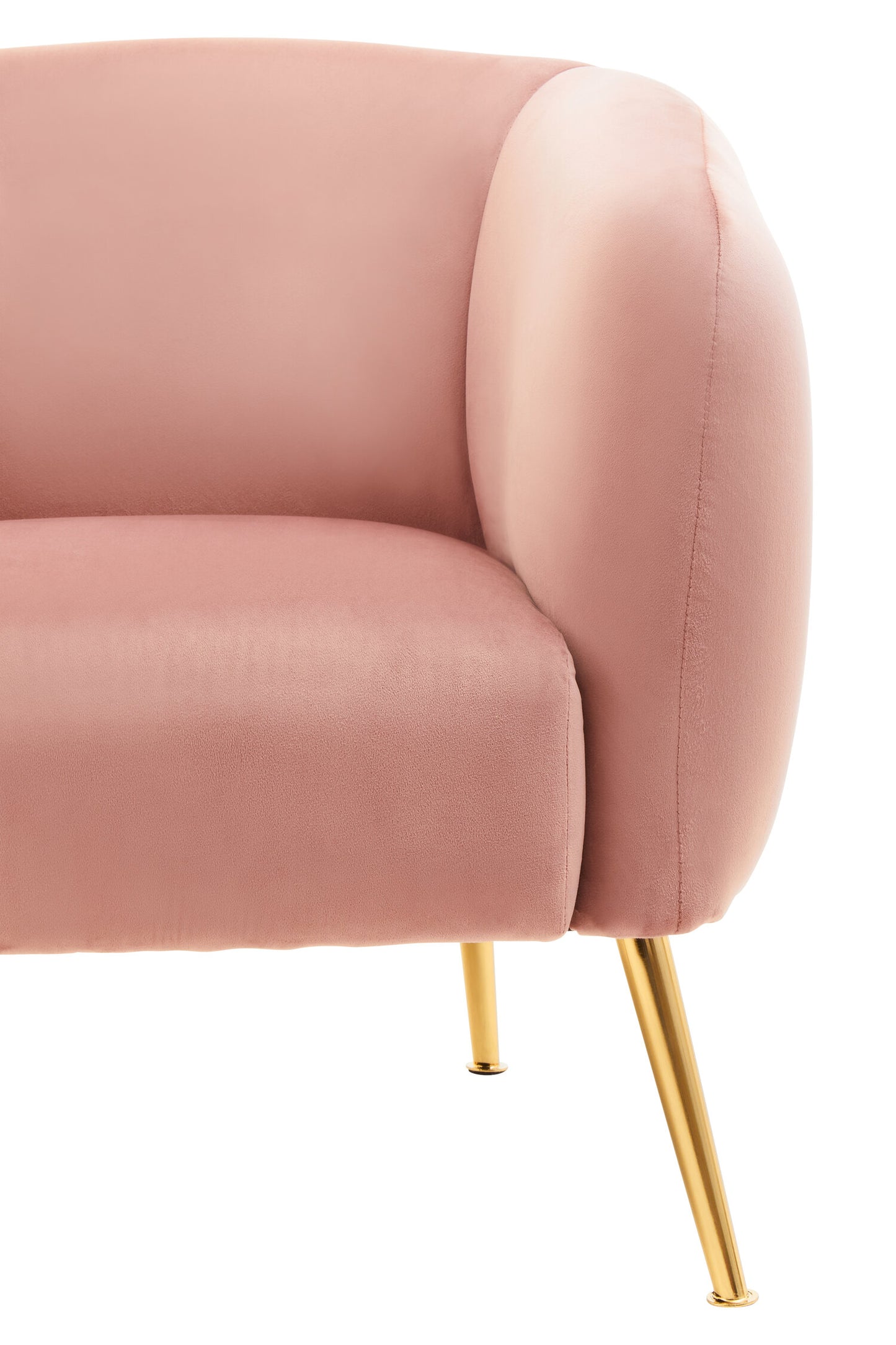 Jasmine Pink Velvet Gold Leg Armchair