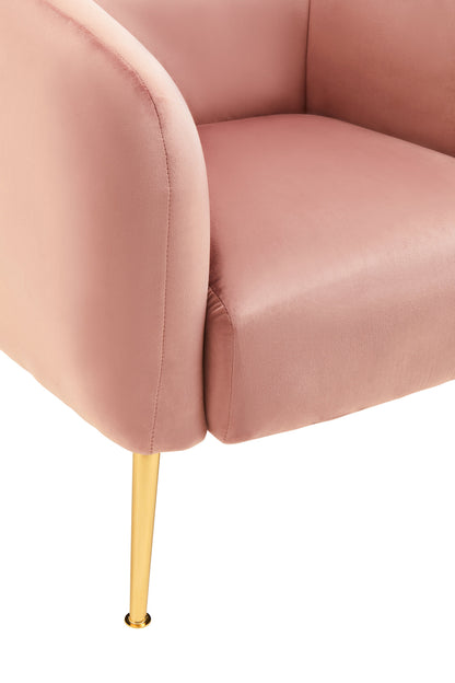 Jasmine Pink Velvet Gold Leg Armchair