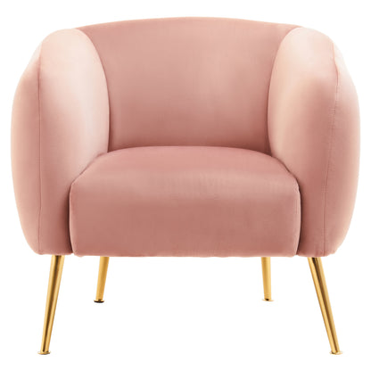 Jasmine Pink Velvet Gold Leg Armchair | Bali & Blue
