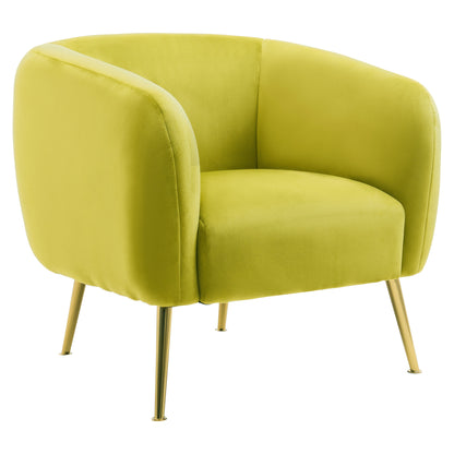 Jasmine Olive Velvet Gold Leg Armchair