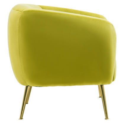 Jasmine Olive Velvet Gold Leg Armchair