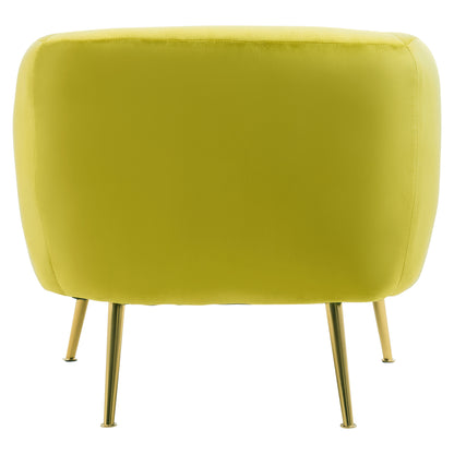 Jasmine Olive Velvet Gold Leg Armchair | Bali & Blue