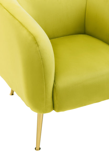 Jasmine Olive Velvet Gold Leg Armchair