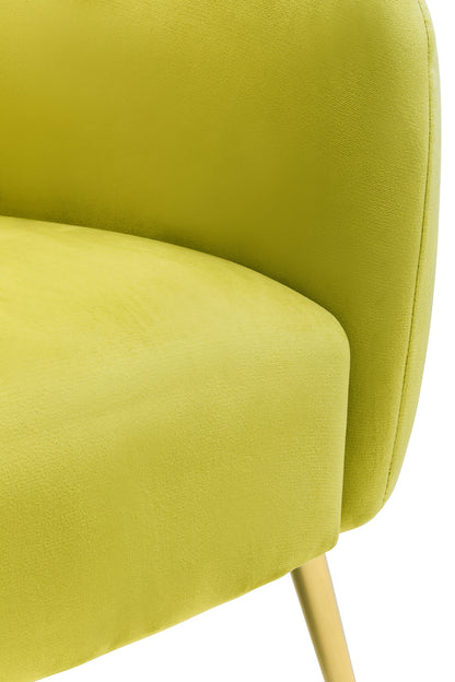 Jasmine Olive Velvet Gold Leg Armchair
