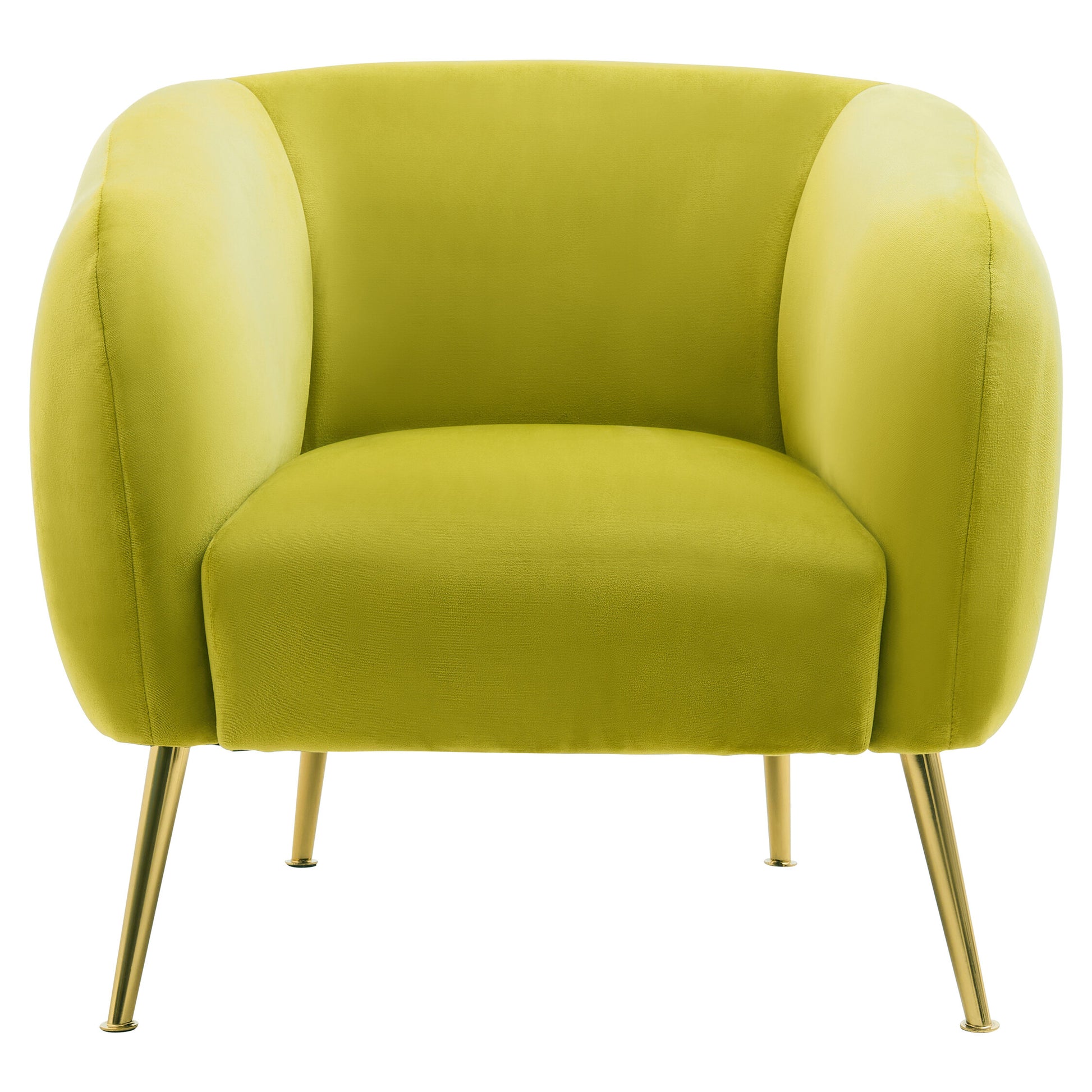 Jasmine Olive Velvet Gold Leg Armchair | Bali & Blue