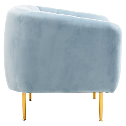 Jasmine Blue Velvet Gold Leg Armchair