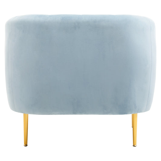 Jasmine Blue Velvet Gold Leg Armchair | Bali & Blue