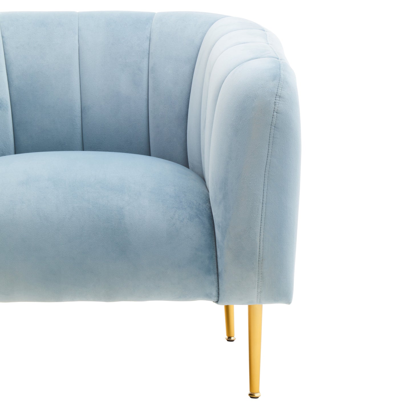 Jasmine Blue Velvet Gold Leg Armchair