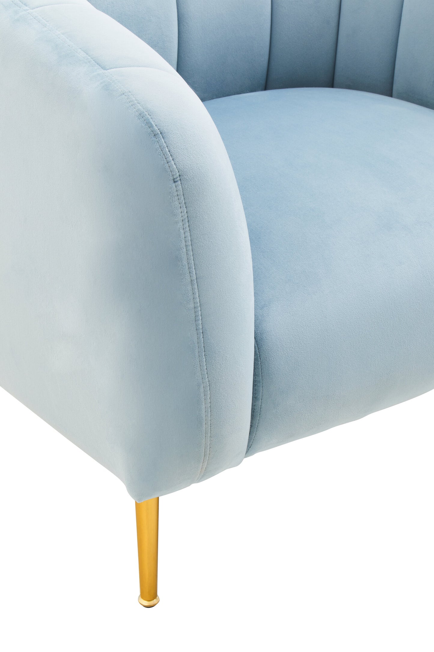 Jasmine Blue Velvet Gold Leg Armchair
