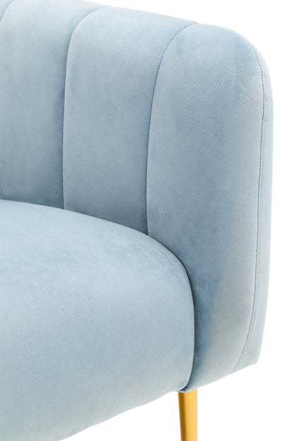 Jasmine Blue Velvet Gold Leg Armchair