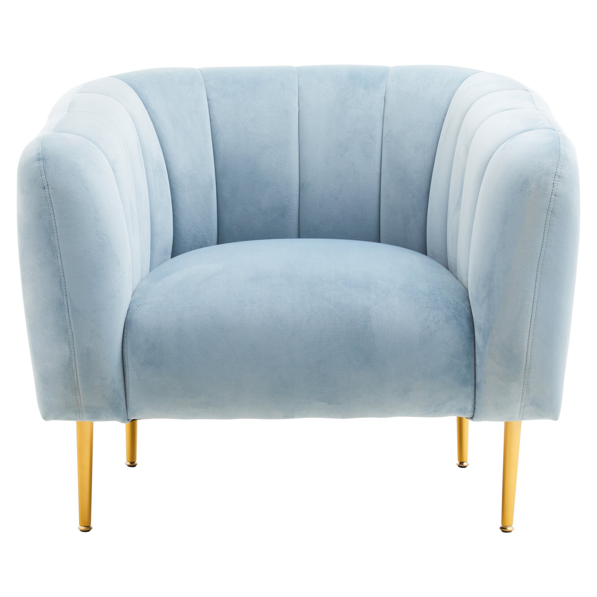 Jasmine Blue Velvet Gold Leg Armchair | Bali & Blue