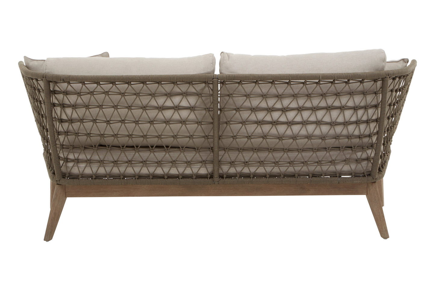 Marcus Grey Woven Rope 3 Seater Sofa with Cushions