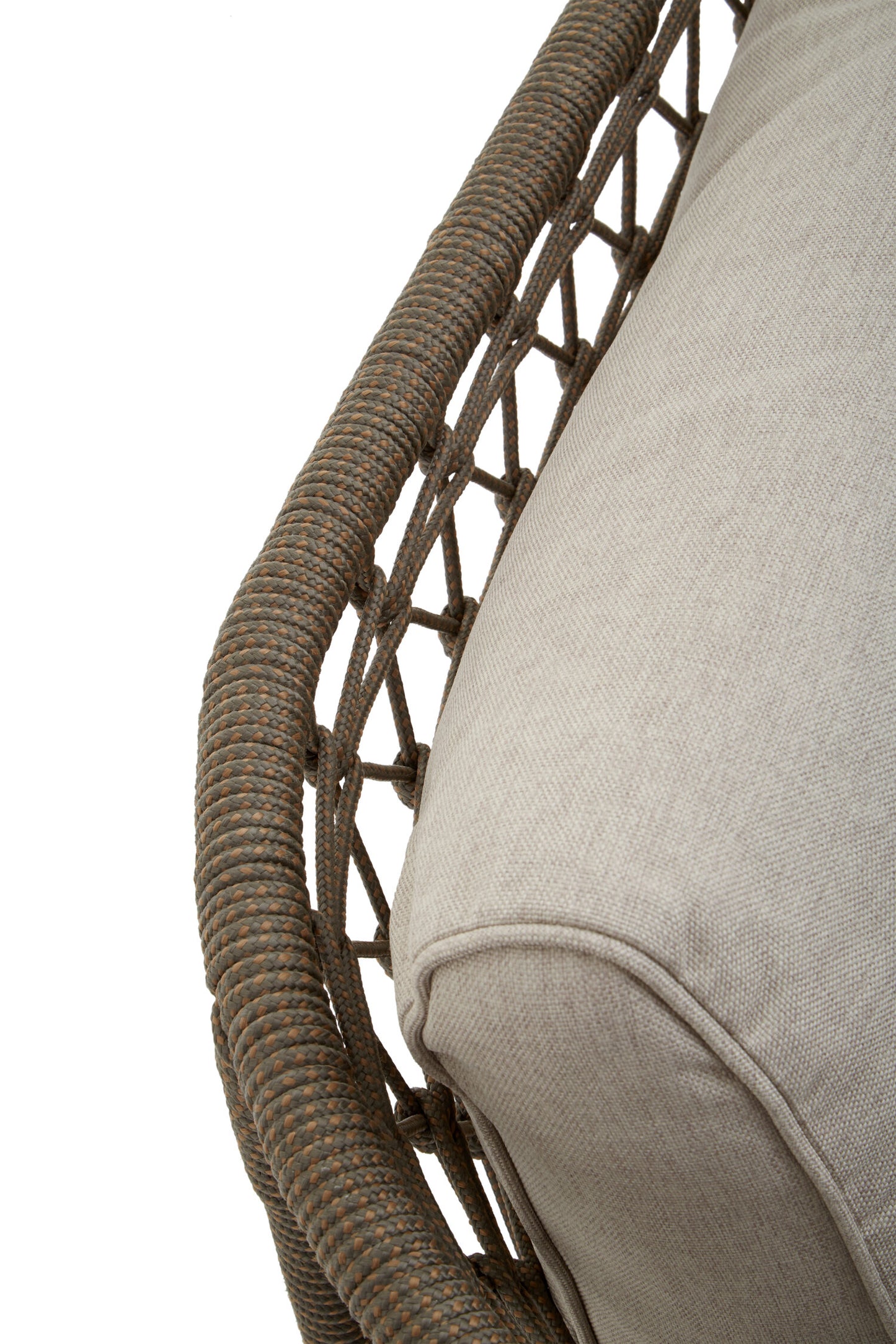 Marcus Grey Woven Rope 3 Seater Sofa with Cushions