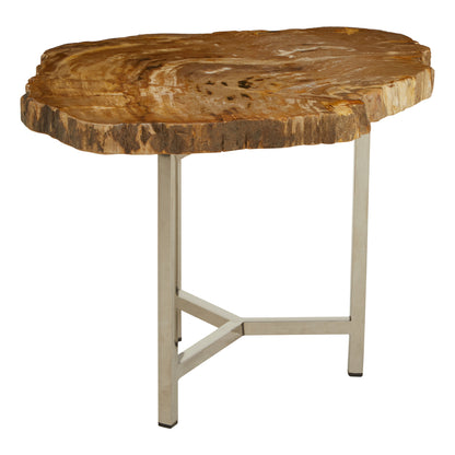 Paulo Small Petrified Wood Side Table