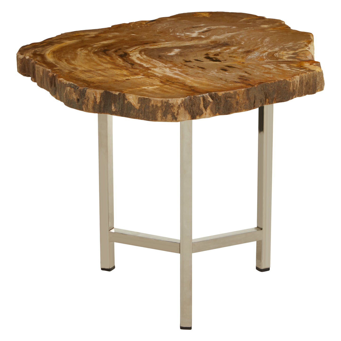 Paulo Small Petrified Wood Side Table