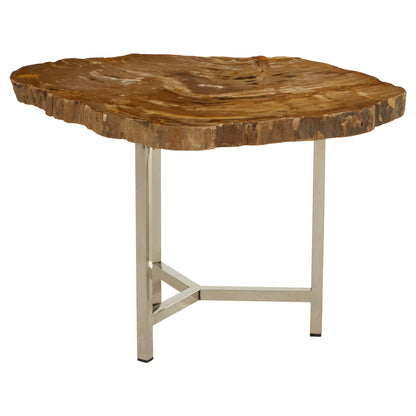 Paulo Small Petrified Wood Side Table