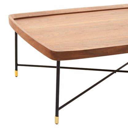 Philly Coffee Table With Cross Metal Legs