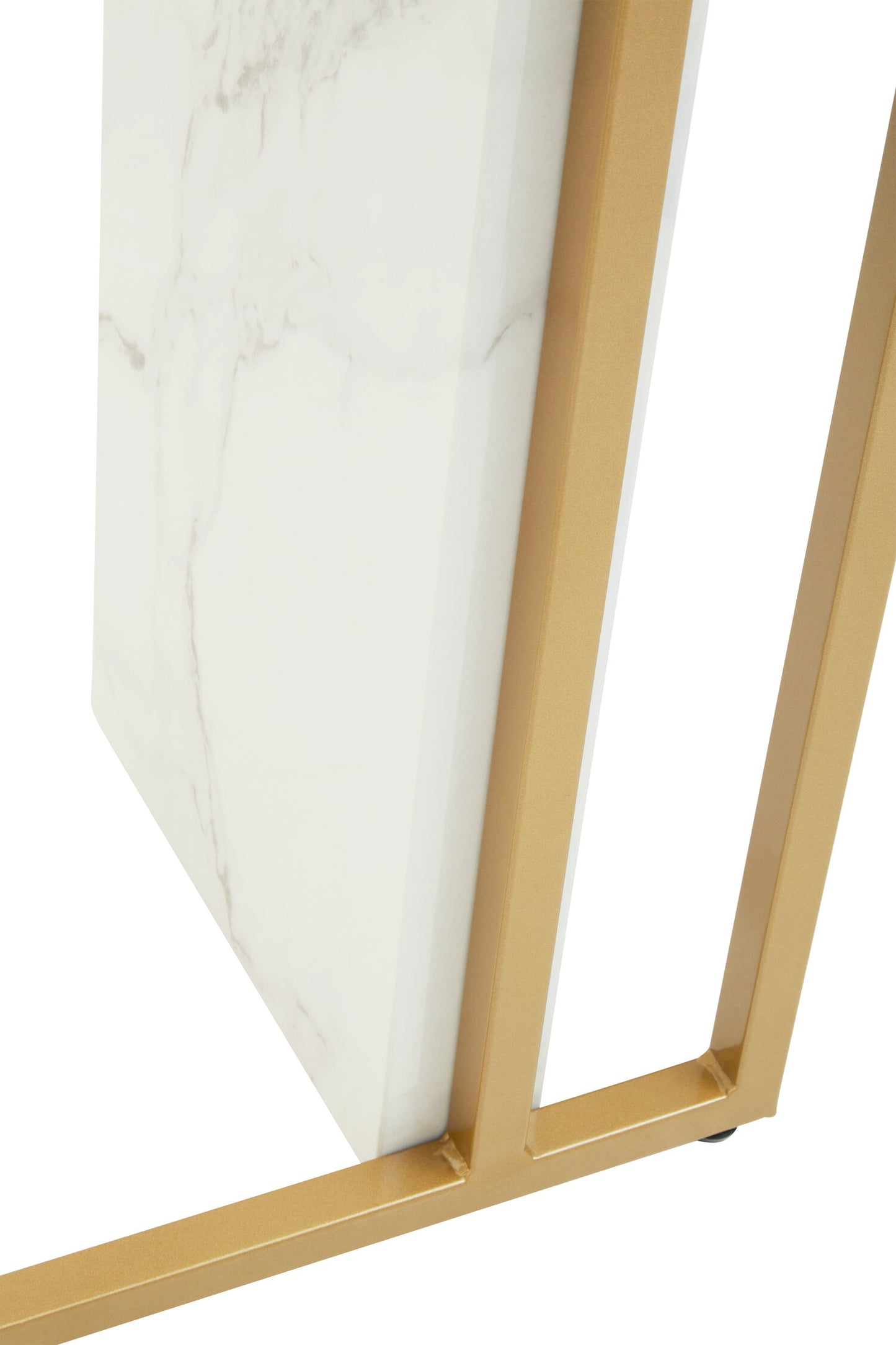 Santorini White Marble Effect Gold Console Table