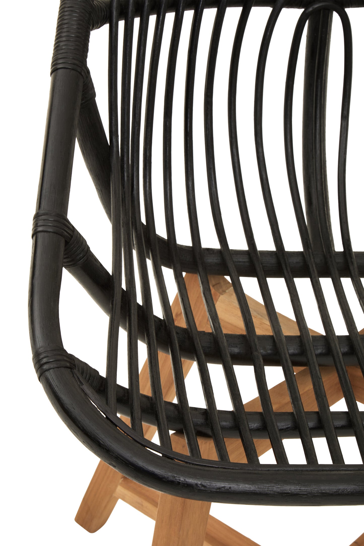 Koh Lanta Black Natural Rattan And Teak Accent Chair