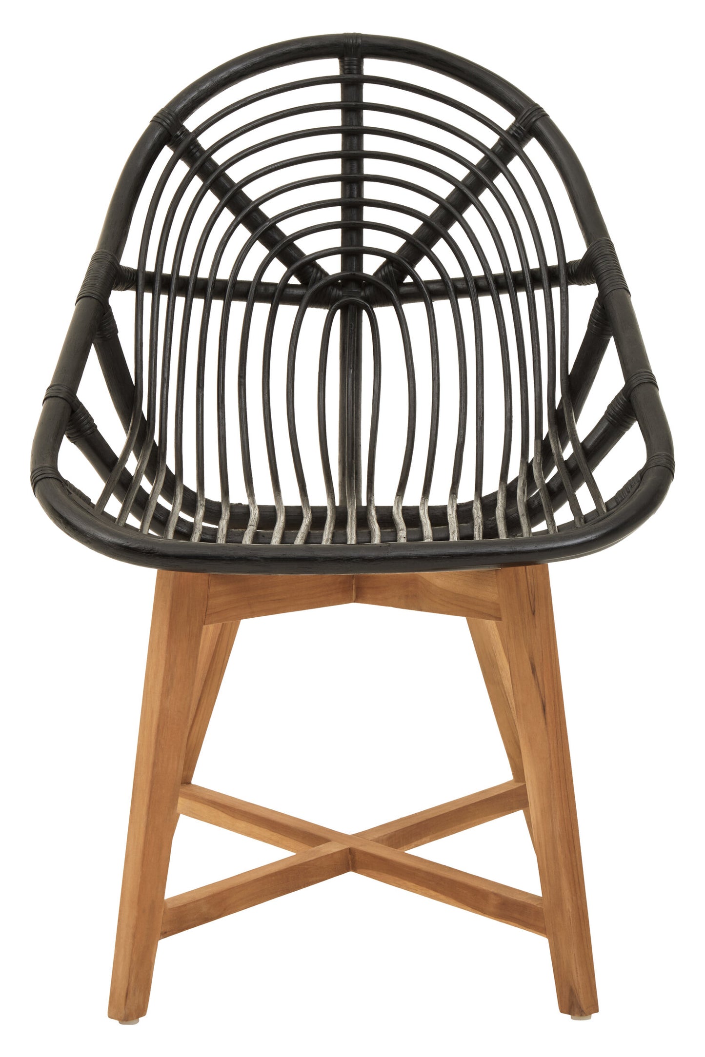 Koh Lanta Black Natural Rattan And Teak Accent Chair