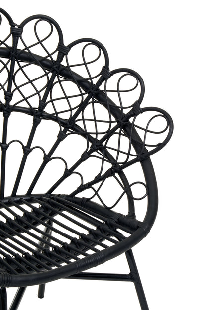 Tropic Black Rattan Peacock Armchair