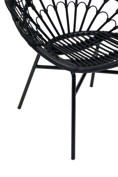 Tropic Black Rattan Peacock Armchair
