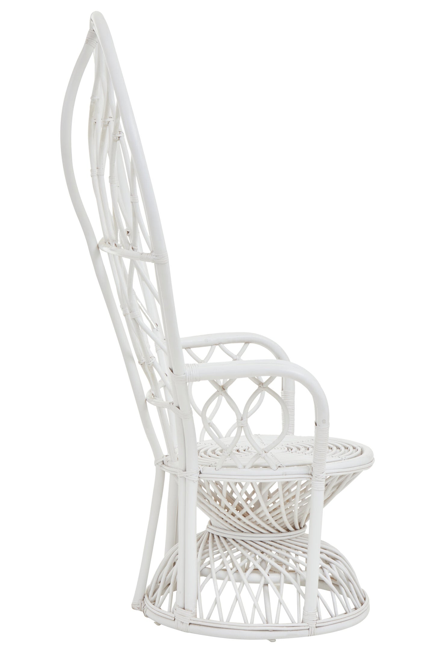 Tropic Grey And White Natural Rattan Curved Chair