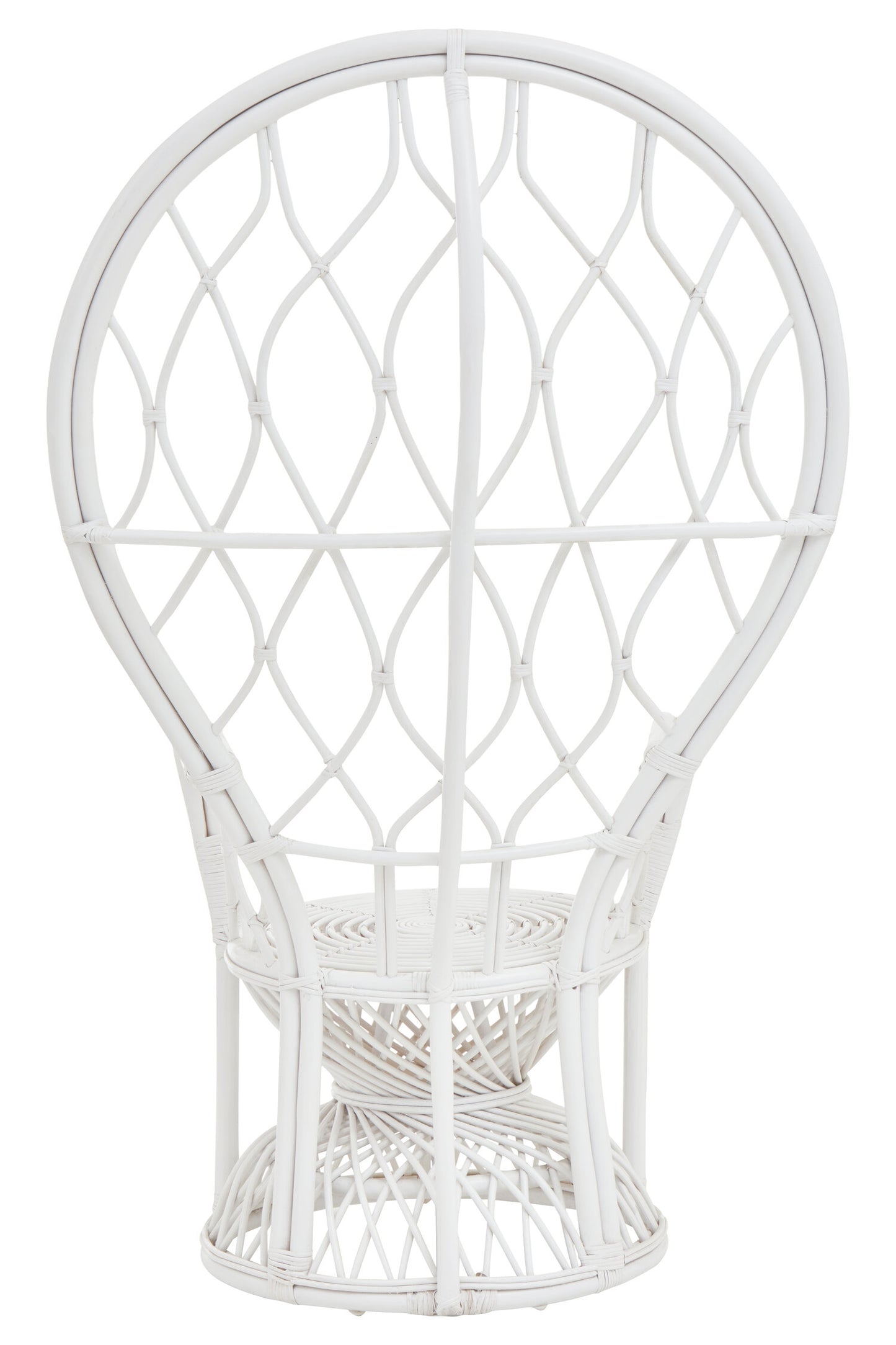 Tropic Grey And White Natural Rattan Curved Chair