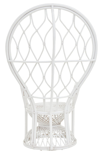 Tropic Grey And White Natural Rattan Curved Chair