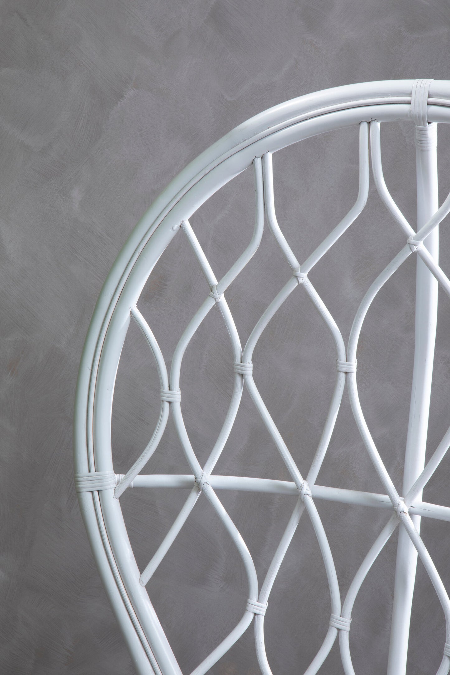 Tropic Grey And White Natural Rattan Curved Chair