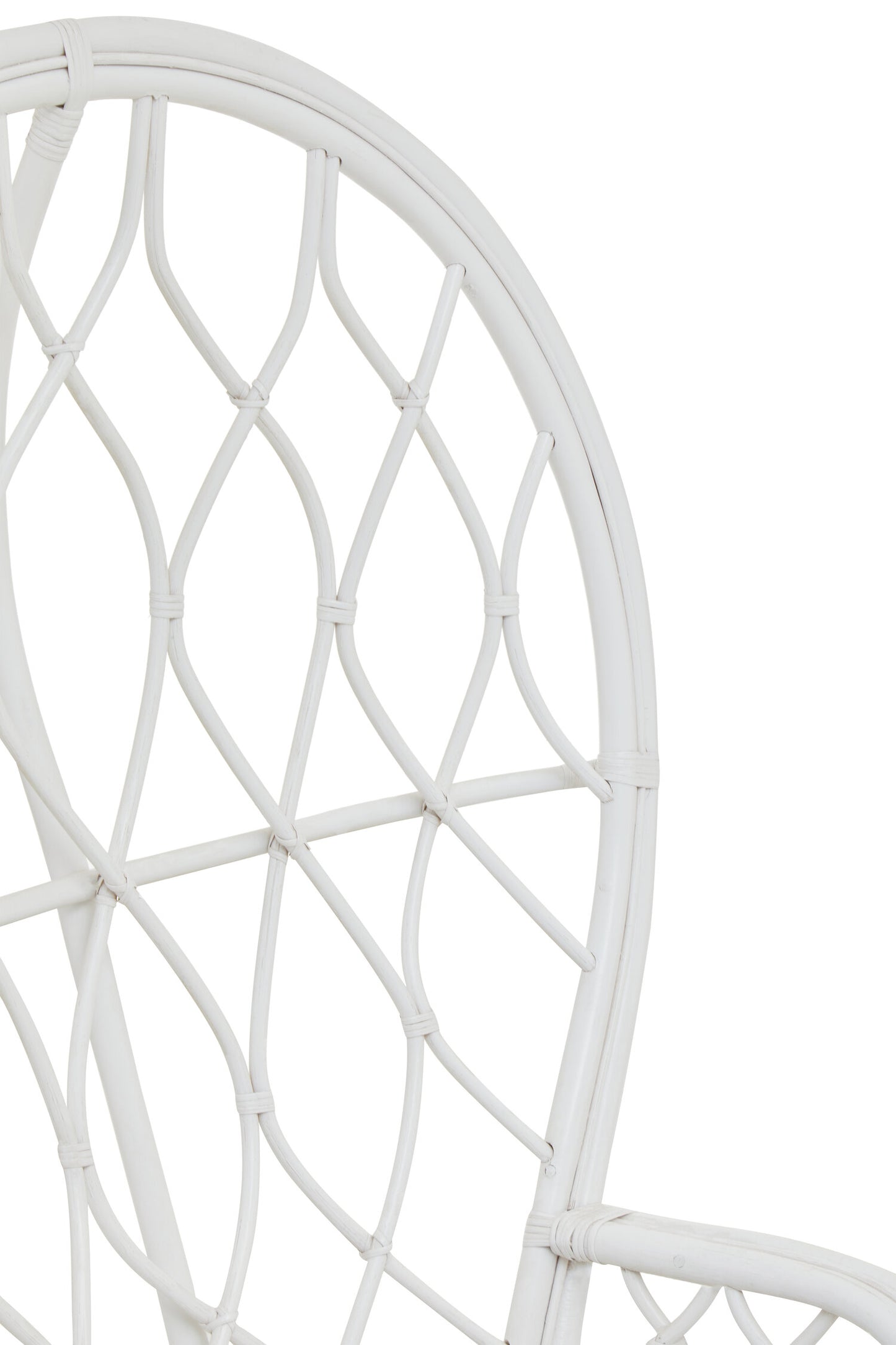 Tropic Grey And White Natural Rattan Curved Chair