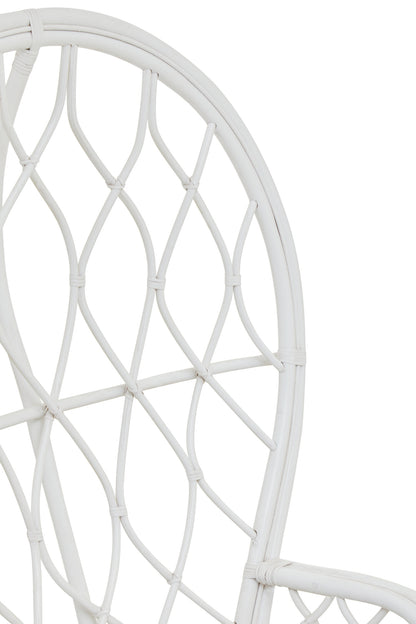 Tropic Grey And White Natural Rattan Curved Chair