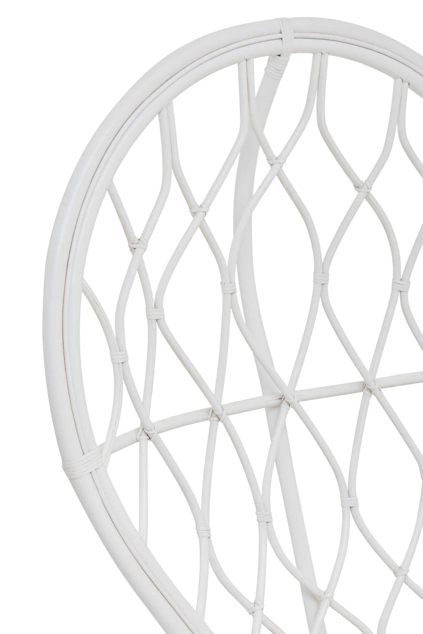 Tropic Grey And White Natural Rattan Curved Chair