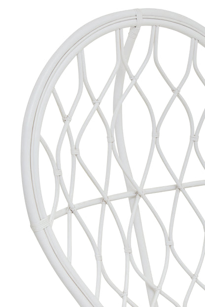 Tropic Grey And White Natural Rattan Curved Chair
