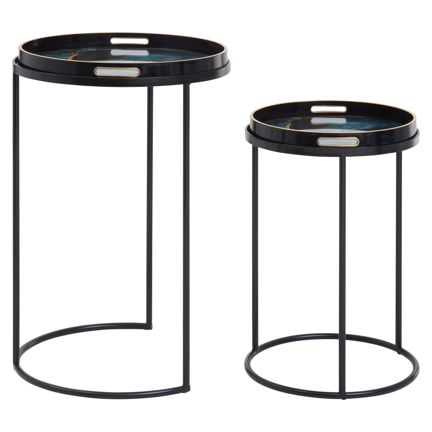 Renatta Set Of 2 Nesting Tables with Agate Effect