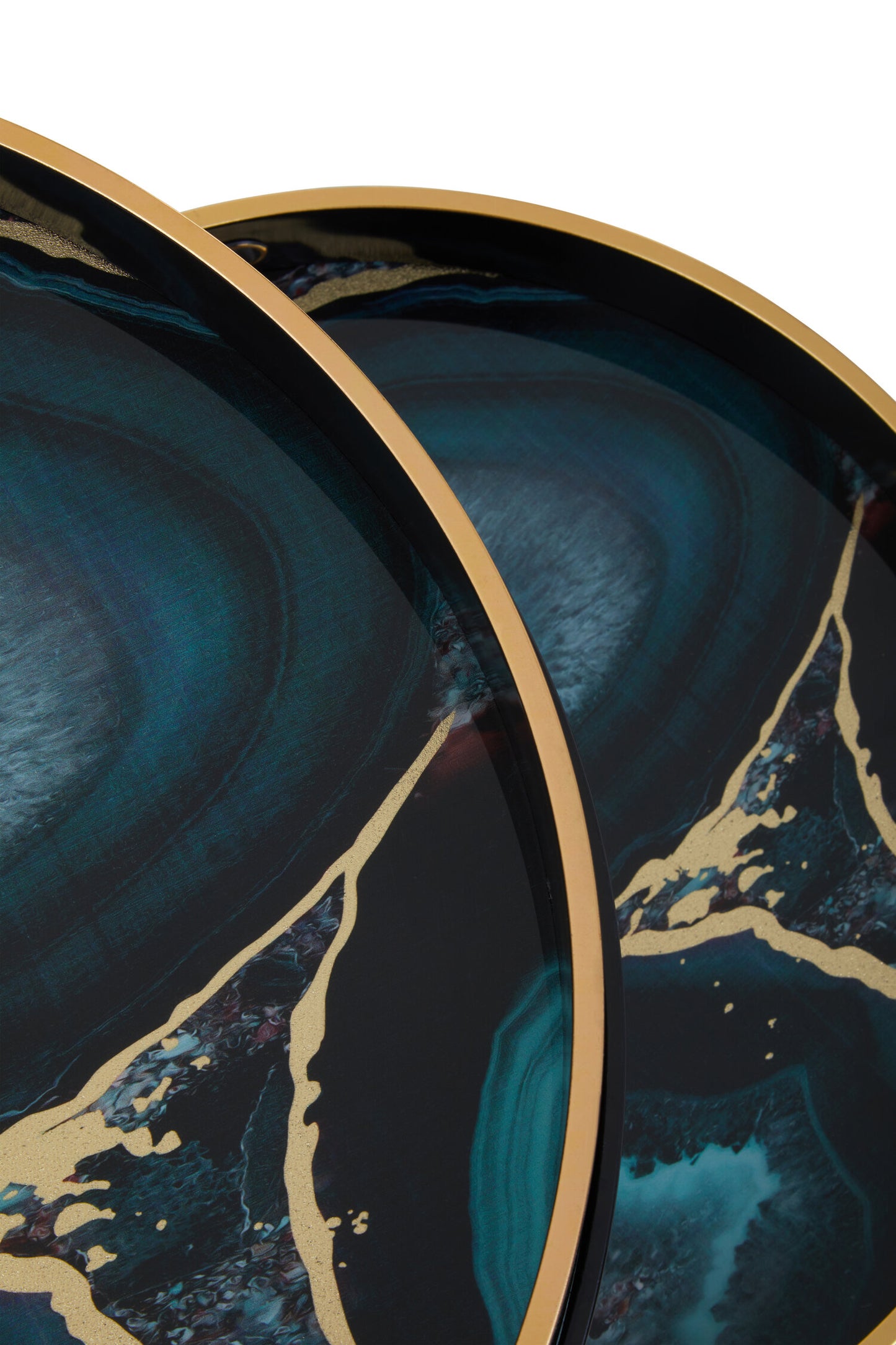 Renatta Set Of 2 Nesting Tables with Agate Effect