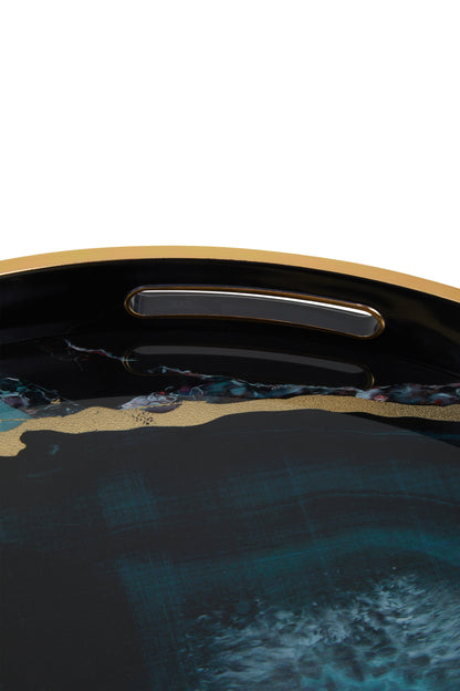 Renatta Set Of 2 Nesting Tables with Agate Effect