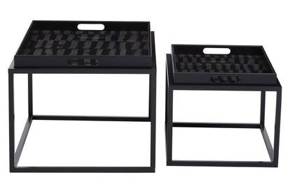 Renatta Black and Gold Set Of 2 Nesting Tray Tables
