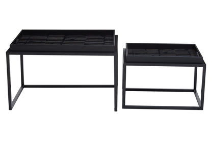 Renatta Black and Gold Set Of 2 Nesting Tray Tables